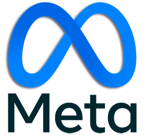 Meta logo with a blue infinity symbol